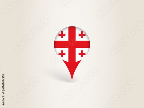 Pin Icon with Georgia National Flag.