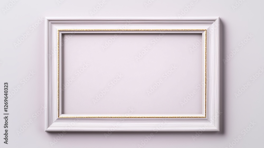 Empty picture frame on white wall home decor interior design minimalist environment front view artistic concept Empty picture frame on white wall home decor interior design minimalist environment front view artistic concept