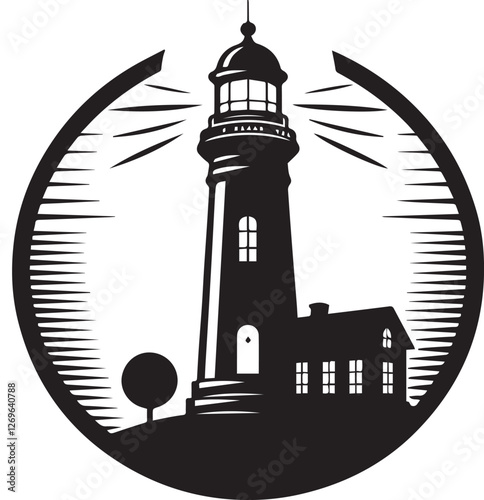 lighthouse silhouette vector 