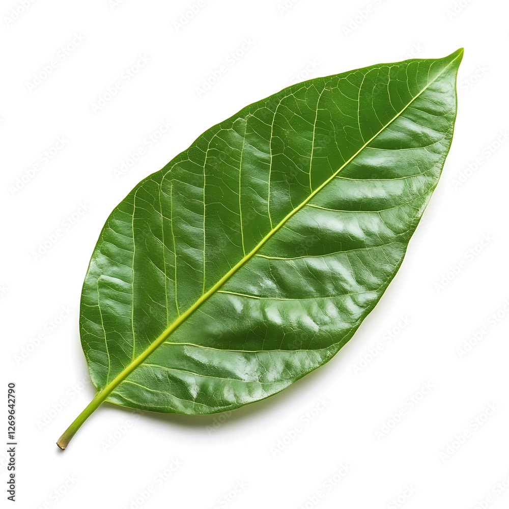 Fototapeta premium Green leaf isolated on white background