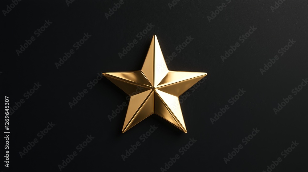 Obraz premium Golden star symbolizing achievement studio environment 3d render dramatic lighting artistic concept