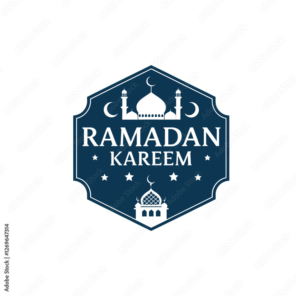 Fototapeta premium ramadan kareem silhouette logo vector line art logo design