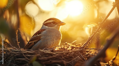 Bird on Tree Nest