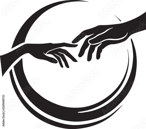 hands reaching out to each other in a circle