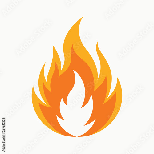 Fire sign. Fire flame icon isolated on white background. Vector illustration