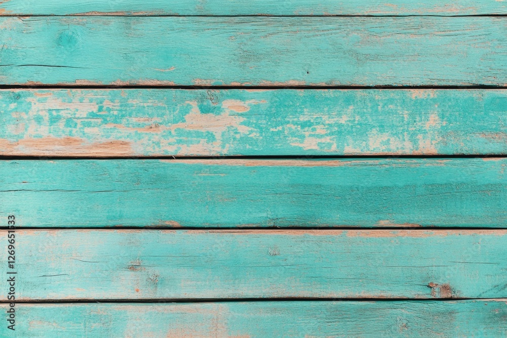 Fototapeta premium Vintage teal wood planks background
