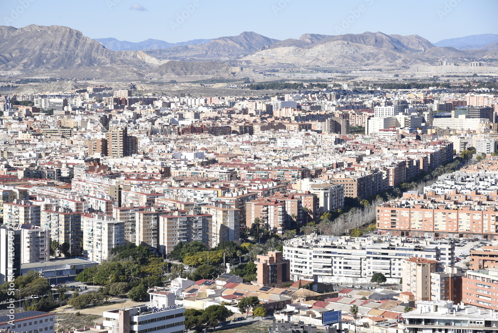 Aerial view of the city of Alicante from its nearest mountain known as the Serra Grossa
Aerial view of the city of Alicante from its nearest mountain known as the Serra Grossa