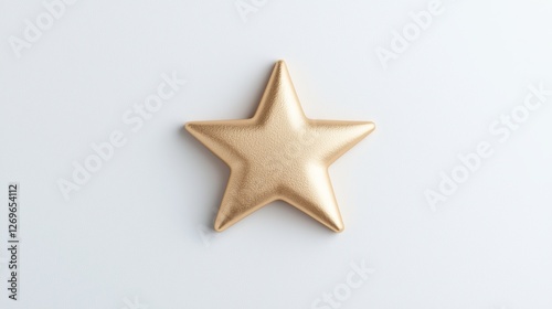 Shiny gold star decoration studio setting digital art minimalist design close-up view celebration theme