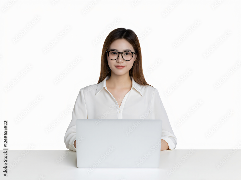 A professional businesswoman in formal attire working on a laptop, symbolizing workplace productivity, career success, and modern corporate life. A professional businesswoman in formal attire working on a laptop, symbolizing workplace productivity, career success, and modern corporate life.