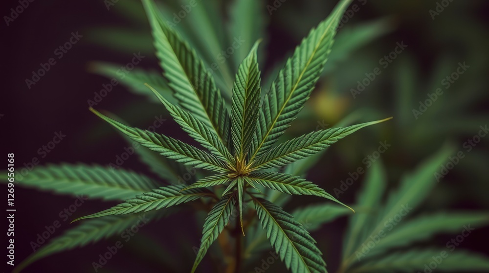 Vibrant Green Cannabis Leaf Close Up Photography Vibrant Green Cannabis Leaf Close Up Photography