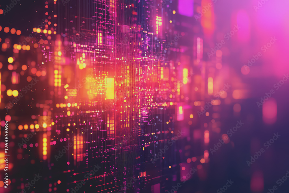 Technology abstract background in color space with high resolution, representing digital innovation. Technology abstract background in color space with high resolution, representing digital innovation.