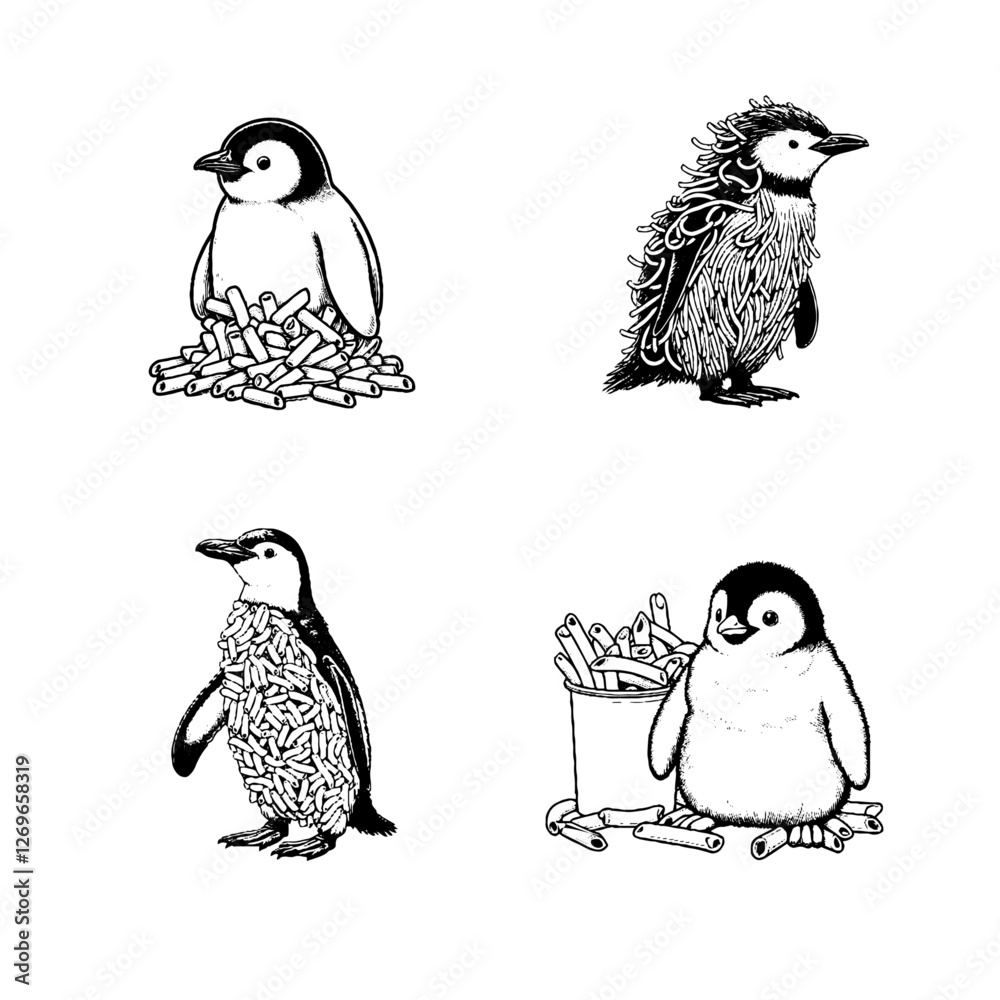 Naklejka premium Macaroni Penguin