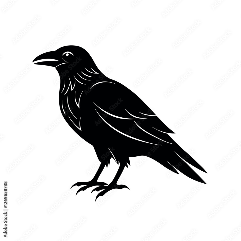 Fototapeta premium raven silhouette vector illustration
