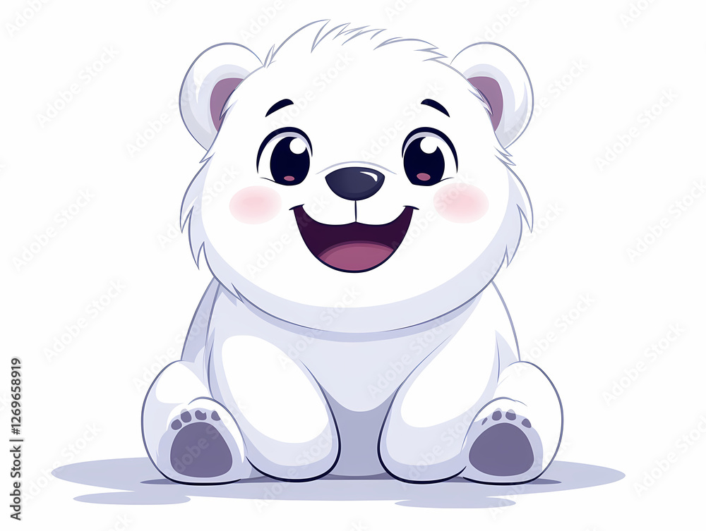 Naklejka premium Happy Polar Bear Cub