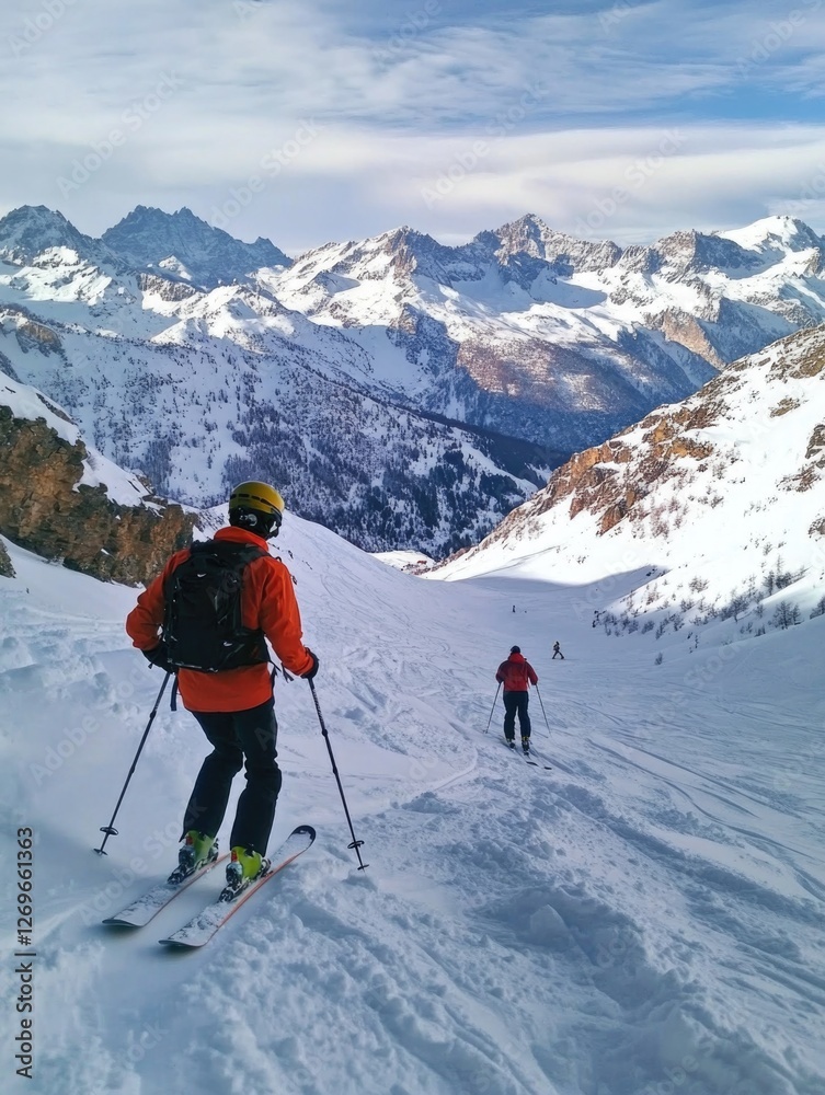 People Skiing on Snowy Mountain People Skiing on Snowy Mountain