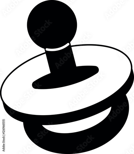 Black-and-white baby pacifier vector illustration