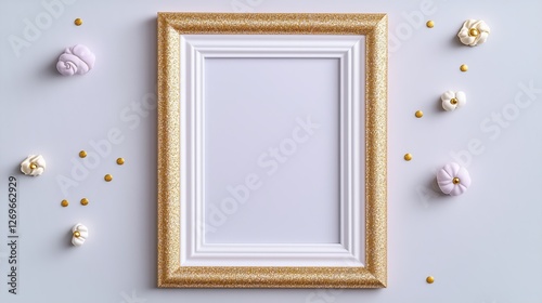 Stylish framed artwork home decor digital image minimalist style top view creative inspiration