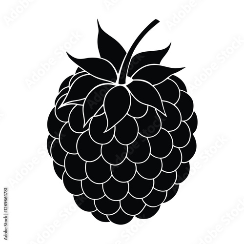 vector illustration of ripe raspberry