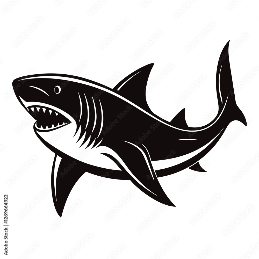 Fototapeta premium vector illustration of a shark