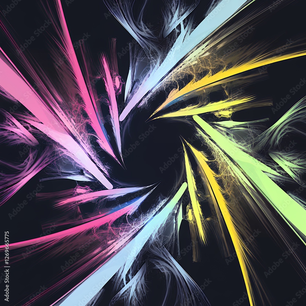 Fototapeta premium Abstract Swirling Colorful Fractal Art Design Psychedelic Energy Vortex Background