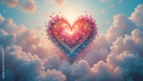heart in the sky, heart shape, love shape, romantic, valentine's day