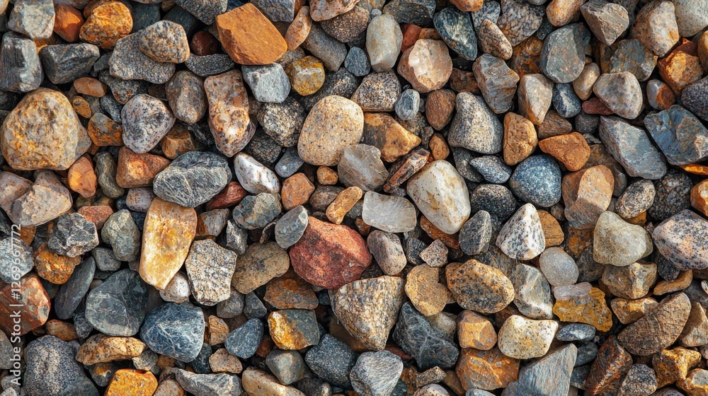 Detailed Close-Up View of Varied Fine Gravel Textures and Colors