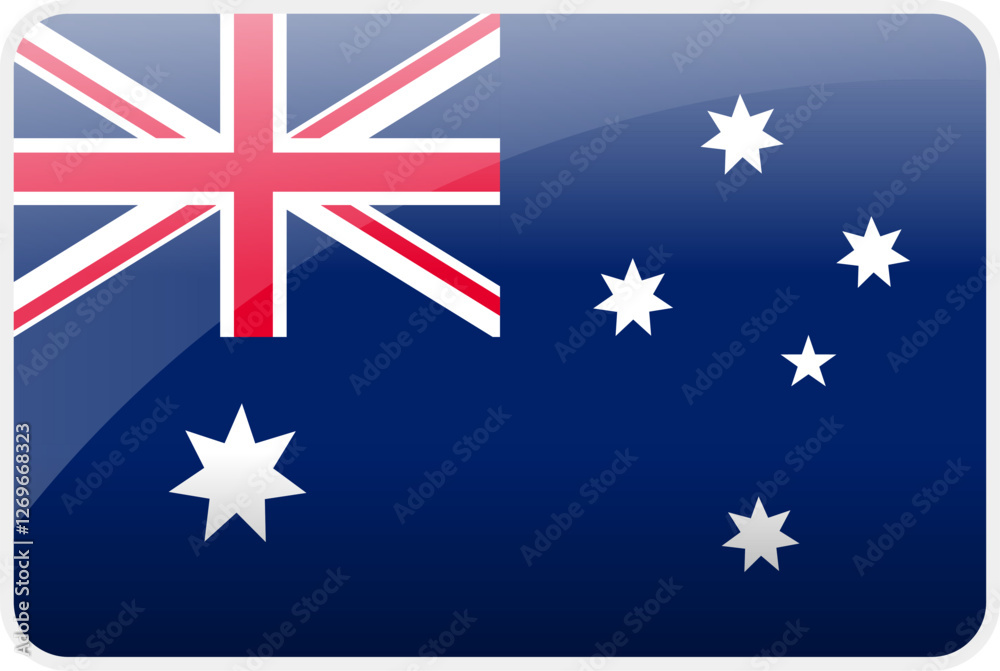 Fototapeta premium Flag Icon of Australia Country,National Vector Flag Iconic Symbol and Colors of Australia flag.