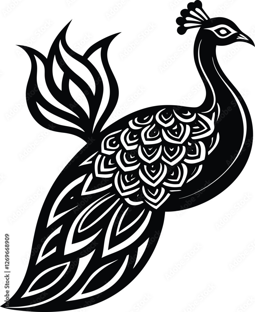 Fototapeta premium vector illustration of a peacock