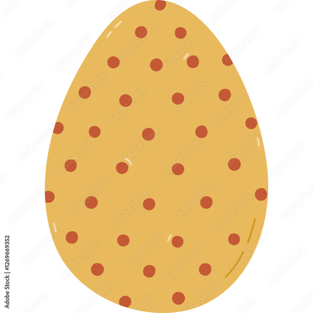 Lovely cartoon painted egg with polka dot pattern for Easter egg hunt. Trendy hand drawn clipart for celebrating religious holiday. Easter spring doodle isolated on white for design, card, banner. Lovely cartoon painted egg with polka dot pattern for Easter egg hunt. Trendy hand drawn clipart for celebrating religious holiday. Easter spring doodle isolated on white for design, card, banner.