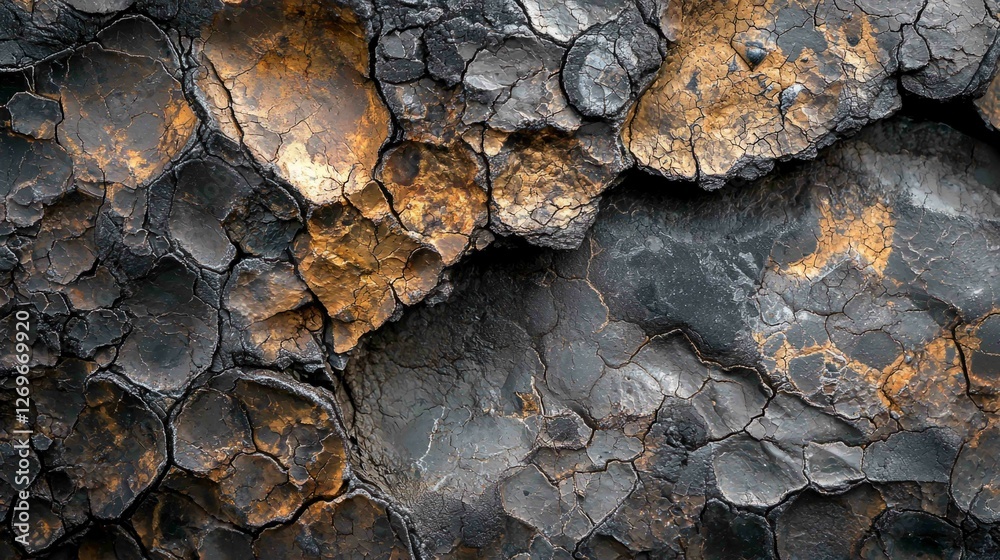 Detailed Macro of Porous Meteorite Surface with Unique Textures