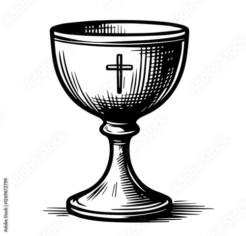 vector illustration of ornate chalices detailed black and white designs religion christ god religious christ easter catholic