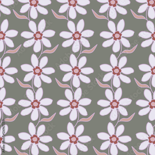 Wallpaper Mural Seamless floral pattern. Vector botanical background. Tree branches with flowers Torontodigital.ca