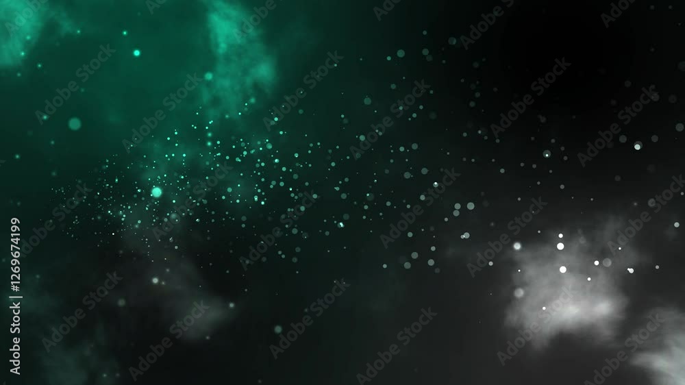 Abstract particle  circles animation with glowing background . luxury