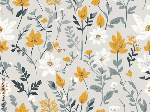 Floral flower pattern image and Winter ornaments texture Cloth elements design background