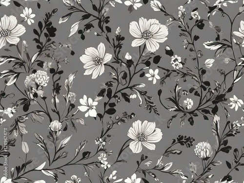 Floral flower pattern image and Winter ornaments texture Cloth elements design background