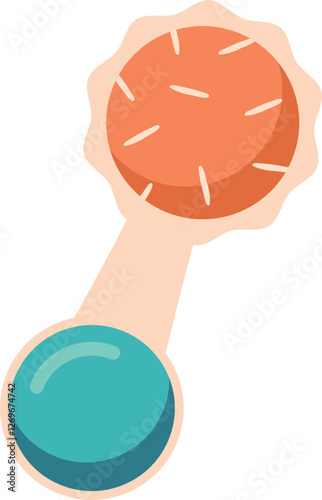 Colorful baby rattle toy vector illustration