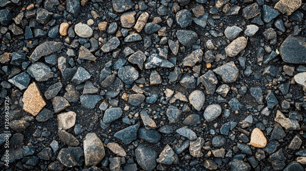 Close-Up View of Dramatic Gravel Surface in a Rural Environment Close-Up View of Dramatic Gravel Surface in a Rural Environment
