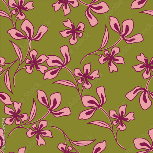 Vintage seamless floral pattern. Liberty style background of small pastel colorful flowers. Small flowers scattered over a white background. Stock vector for printing on surfaces