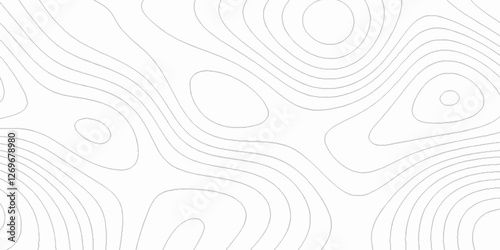 White wave paper curved reliefs abstract topographic contour map with geology concept, Topographic map lines background with black stripes, The concept of a geography scheme geometric lines backdrop.