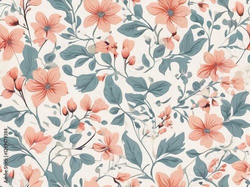 Stylized textile summer flowers mix seamless colorful pattern background and Cloth elements design 