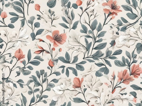 Stylized textile summer flowers mix seamless colorful pattern background and Cloth elements design 