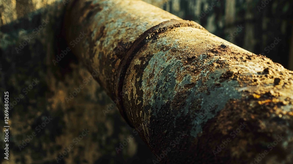 Dramatic Macro Shot of a Rusty Air Pipe with Detailed Texture Dramatic Macro Shot of a Rusty Air Pipe with Detailed Texture