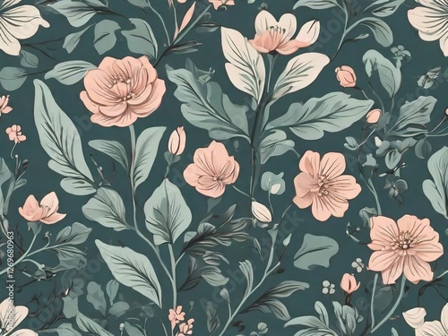 Stylized textile summer flowers mix seamless colorful pattern background and Cloth elements design 