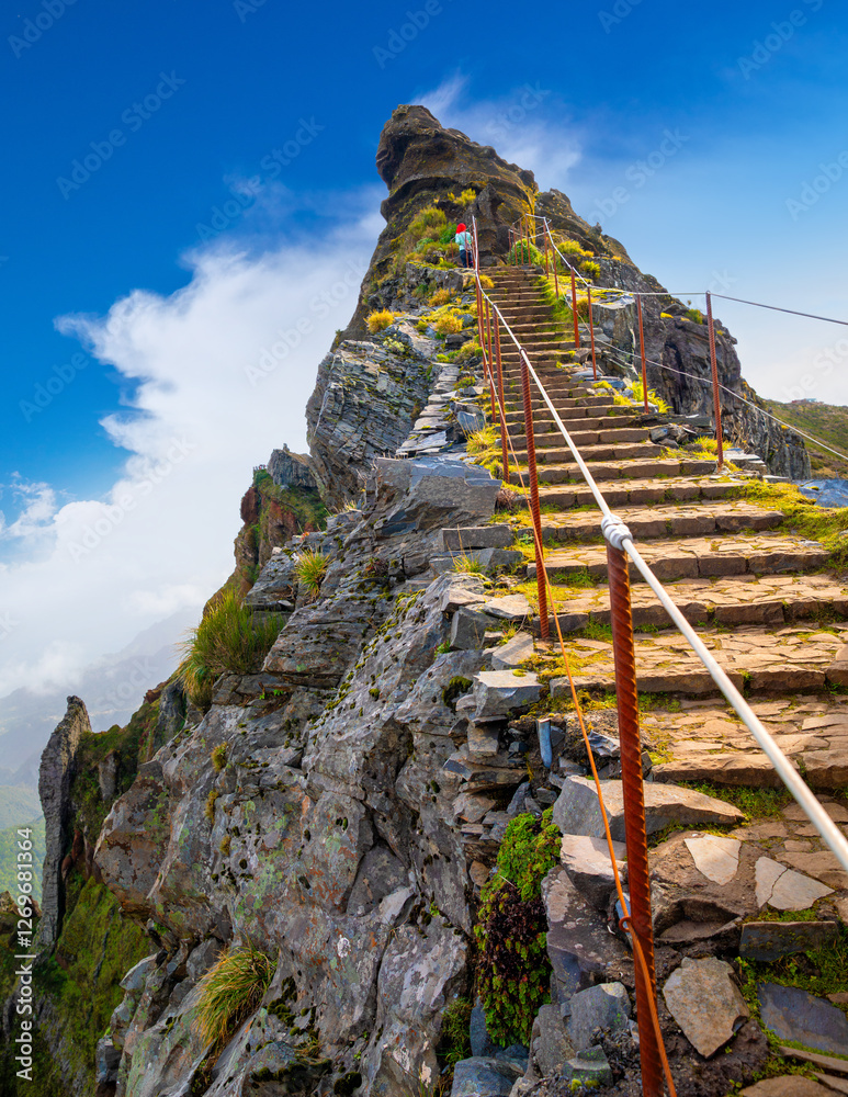 Beautiful view of Pico do Arieiro on Madeira island, Portugal