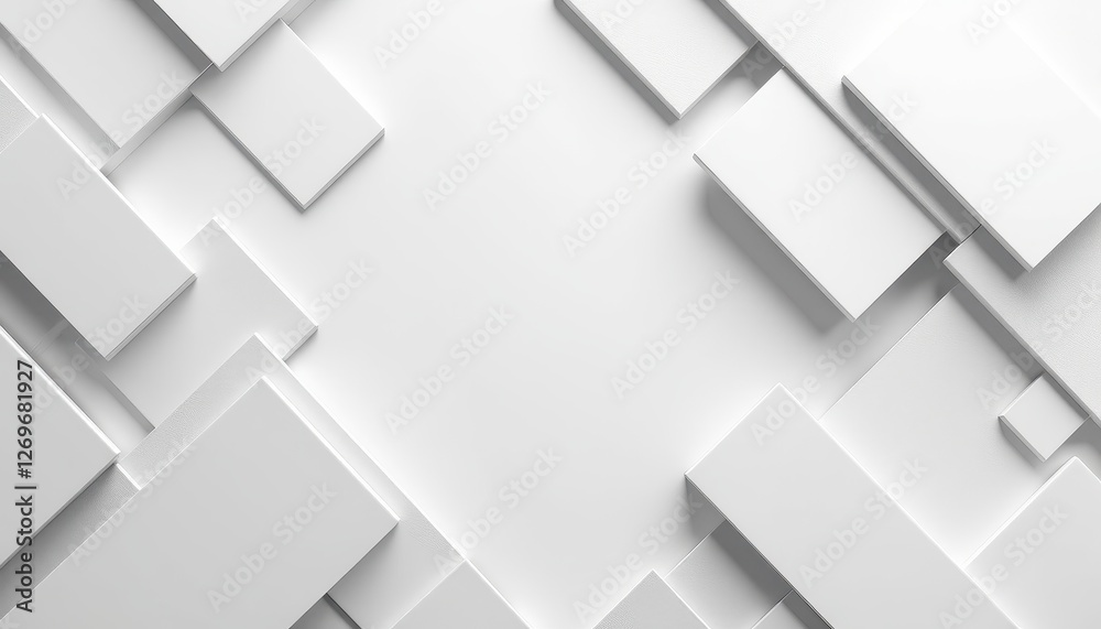 Abstract 3D White Wall Rendering: Geometric Shapes Create Stunning Contrast. A 3D rendering of a white wall composed of cubes. Abstract 3D White Wall Rendering: Geometric Shapes Create Stunning Contrast. A 3D rendering of a white wall composed of cubes.