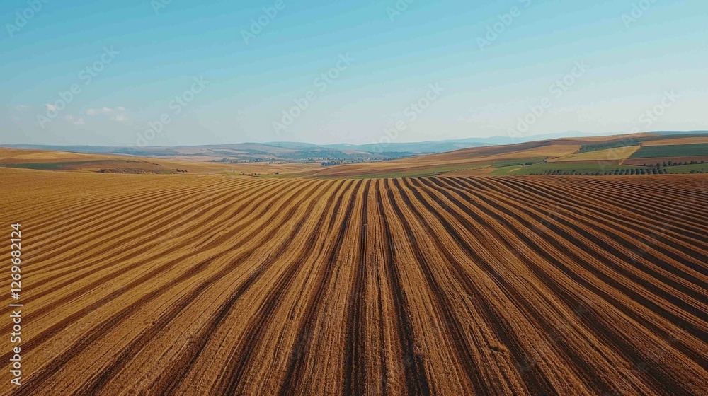 Dramatic Overhead View of Sprawling Bean Field Under Clear Sky Dramatic Overhead View of Sprawling Bean Field Under Clear Sky