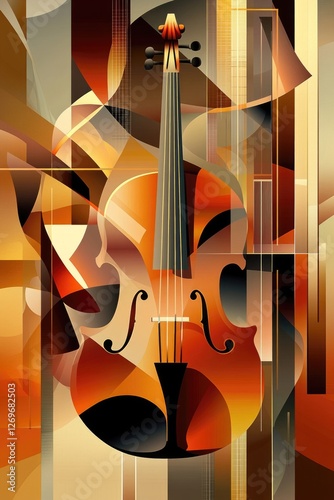 Violin on colorful background
