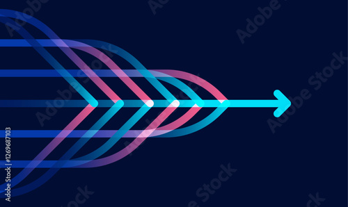 Abstract arrow direction. Technology background