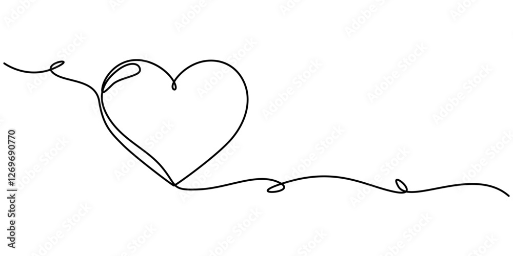 Heart. Abstract love symbol. Continuous line art drawing vector illustration, Hand drawn doodle heart. Stroke is editable so you can make it thiner or thicker. Continuous seamless line art drawing. Heart. Abstract love symbol. Continuous line art drawing vector illustration, Hand drawn doodle heart. Stroke is editable so you can make it thiner or thicker. Continuous seamless line art drawing.