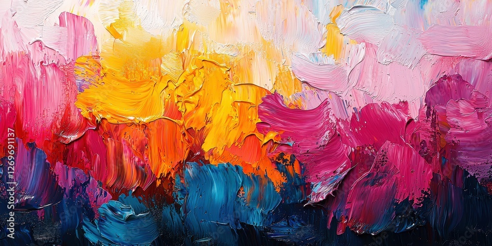 Vibrant Impressionistic Floral Bloom Abstract Art with Texture and Bold Brushstrokes Design Vibrant Impressionistic Floral Bloom Abstract Art with Texture and Bold Brushstrokes Design